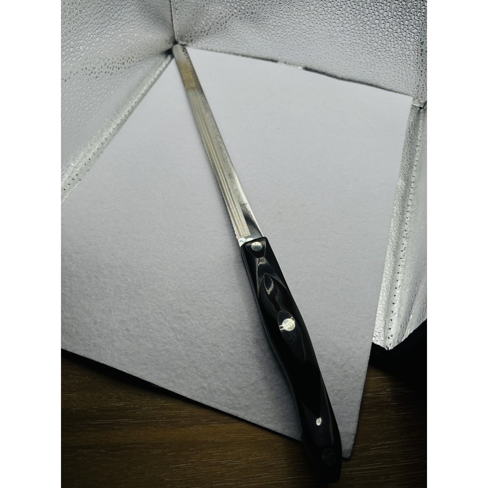 Cutco 1724 KA Chef's Serrated Bread Slicer Knife 10" Blade Black Handle USA